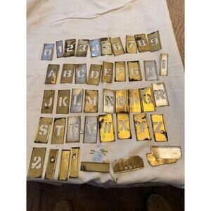 Vintage Interlocking Brass Stencil Set-Complete Alphabet, Numbers & Punctuation